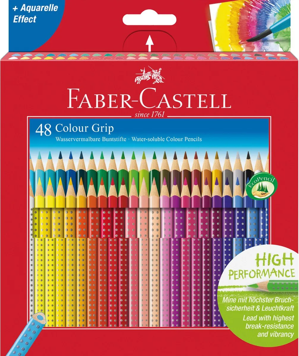 Faber-Castell Grip Kleurpotloodset 48 Stuks - A3 Schetsboek Gratis
