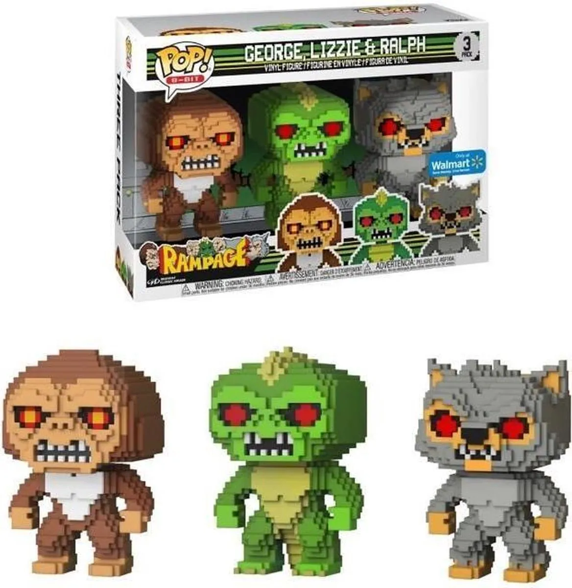 Funko 8-Bit George Lizzie & Ralph 3-Pack