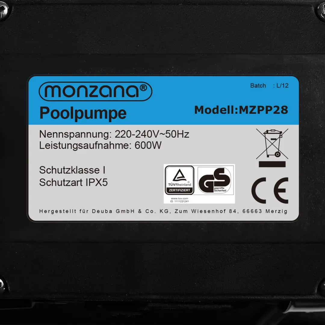Monzana Zandfiltersysteem 15.900L/u - 6-weg Adapter Ø32mm