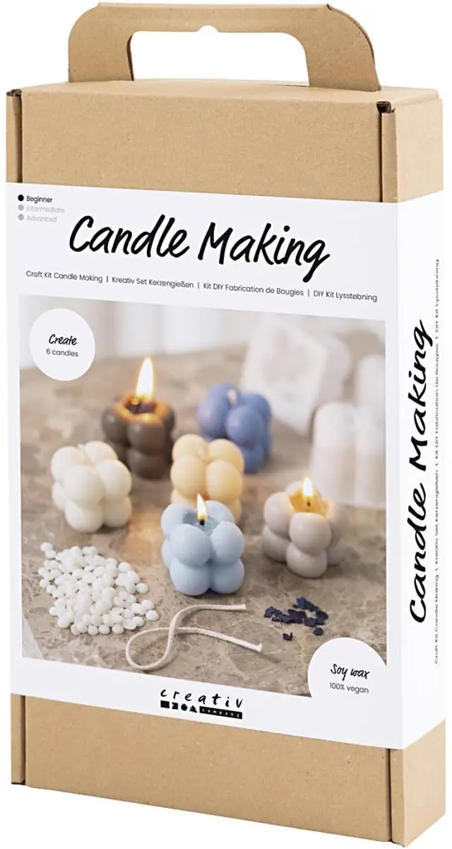 Creativ Company CC Hobbyset Kaarsen Maken 6x Bubble Sojakaars - Meerkleurig - afbeelding 5 van 6