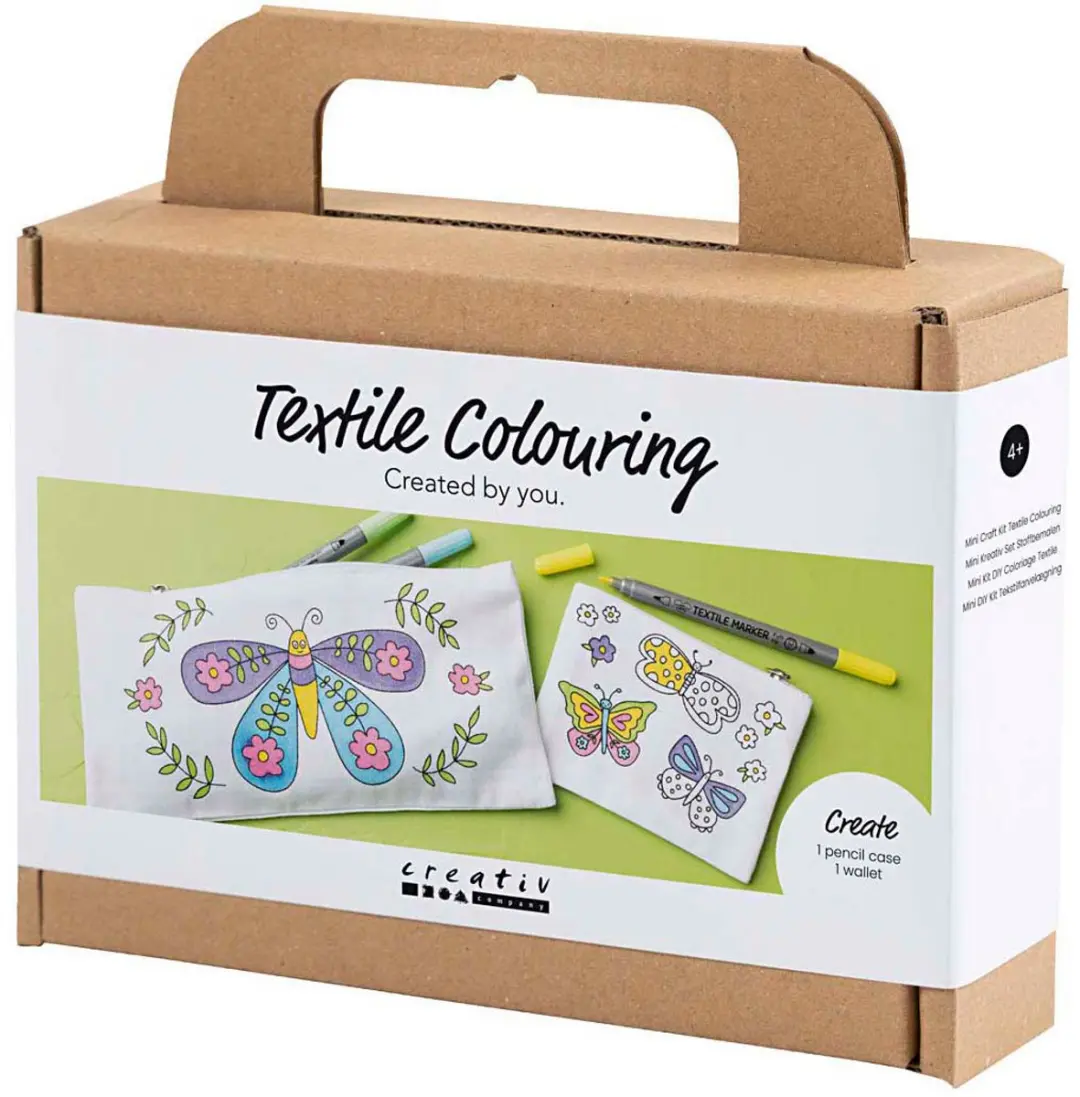 Creativ Company Mini Hobbyset Textiel Decoreren Vlinders Pastelkleuren - afbeelding 3 van 3