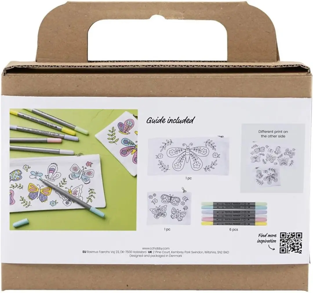 Creativ Company Mini Hobbyset Textiel Decoreren Vlinders Pastelkleuren - afbeelding 2 van 3