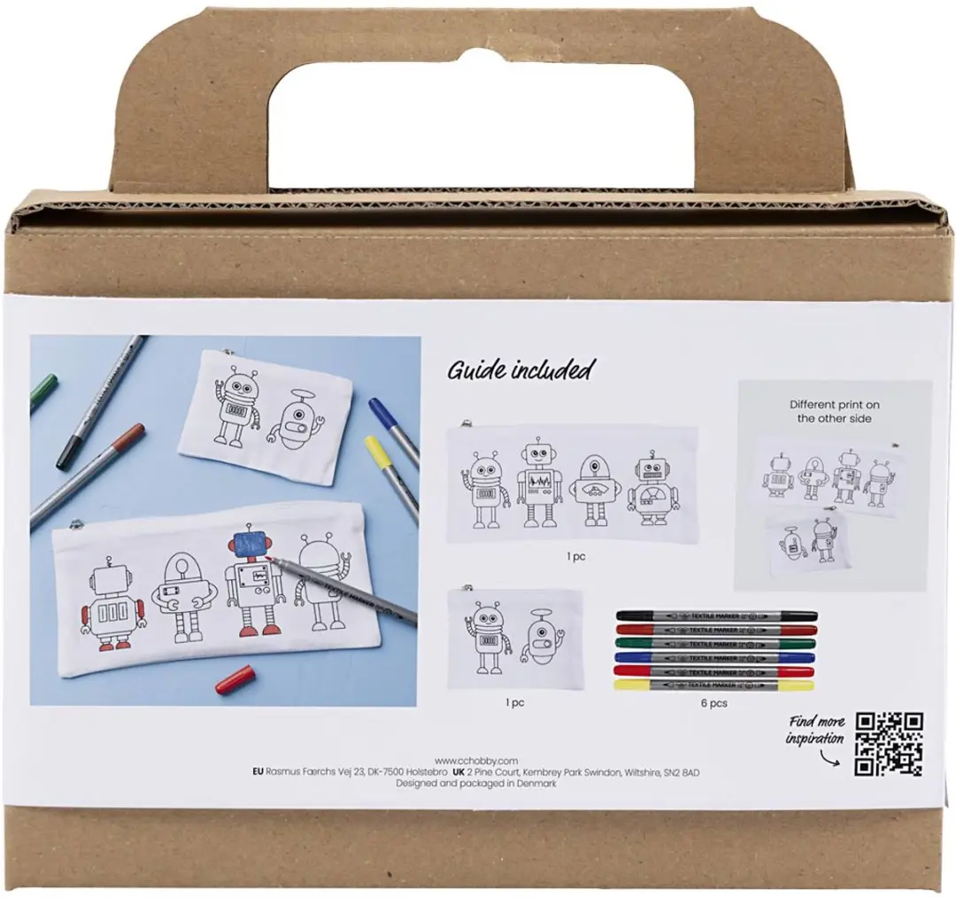Creativ Company Mini Hobbyset Textiel Decoreren Robotten - Meerkleurig - afbeelding 6 van 6