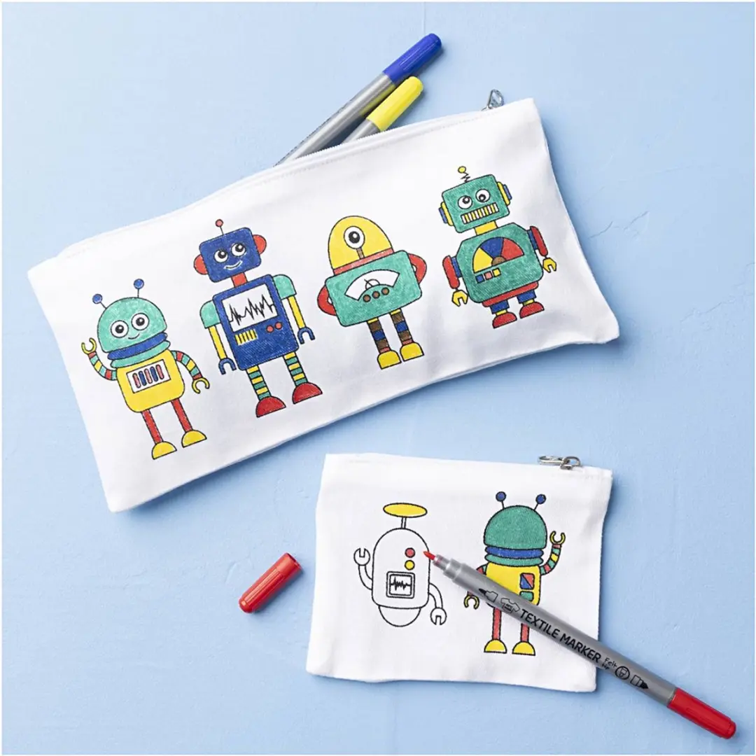 Creativ Company Mini Hobbyset Textiel Decoreren Robotten - Meerkleurig - afbeelding 5 van 6