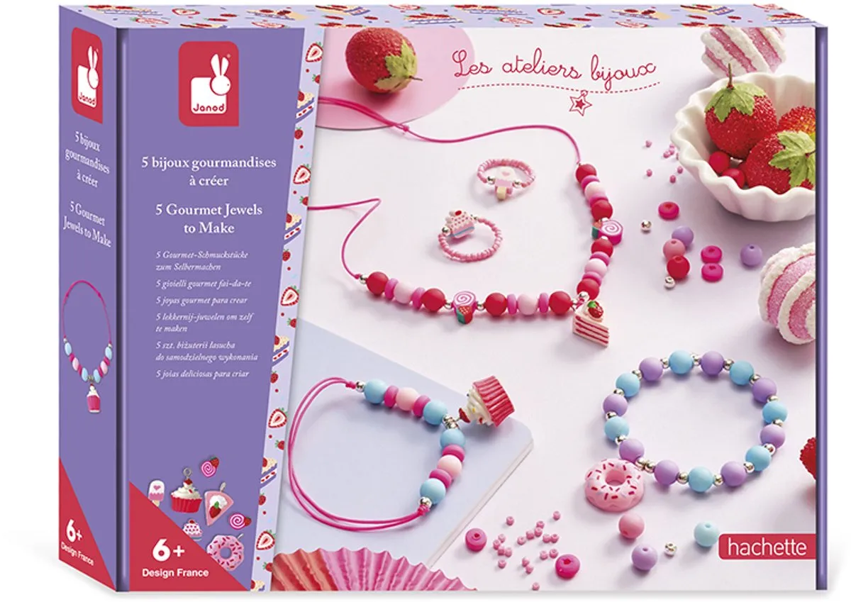 Janod Les Ateliers Bijoux Knutselpakket - 5 Sieraden Multicolor - afbeelding 6 van 6