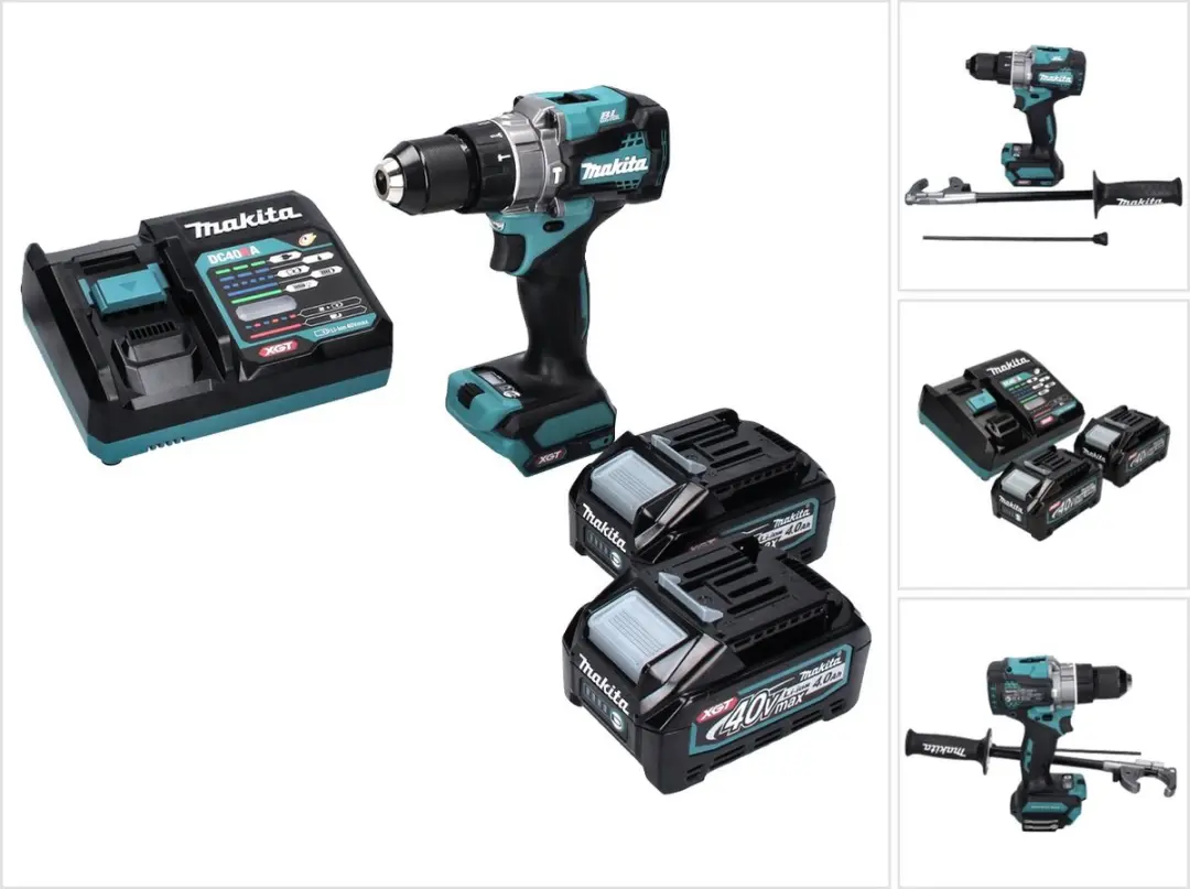 Makita HP 001 GM2 accu-slagboormachine 40 V max. 140 Nm XGT Brushless + 2x accu