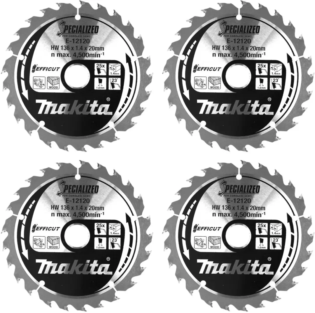 Makita CCM13625E Zaagblad 136x1,4x20mm - 25 Tanden - 4 Stuks