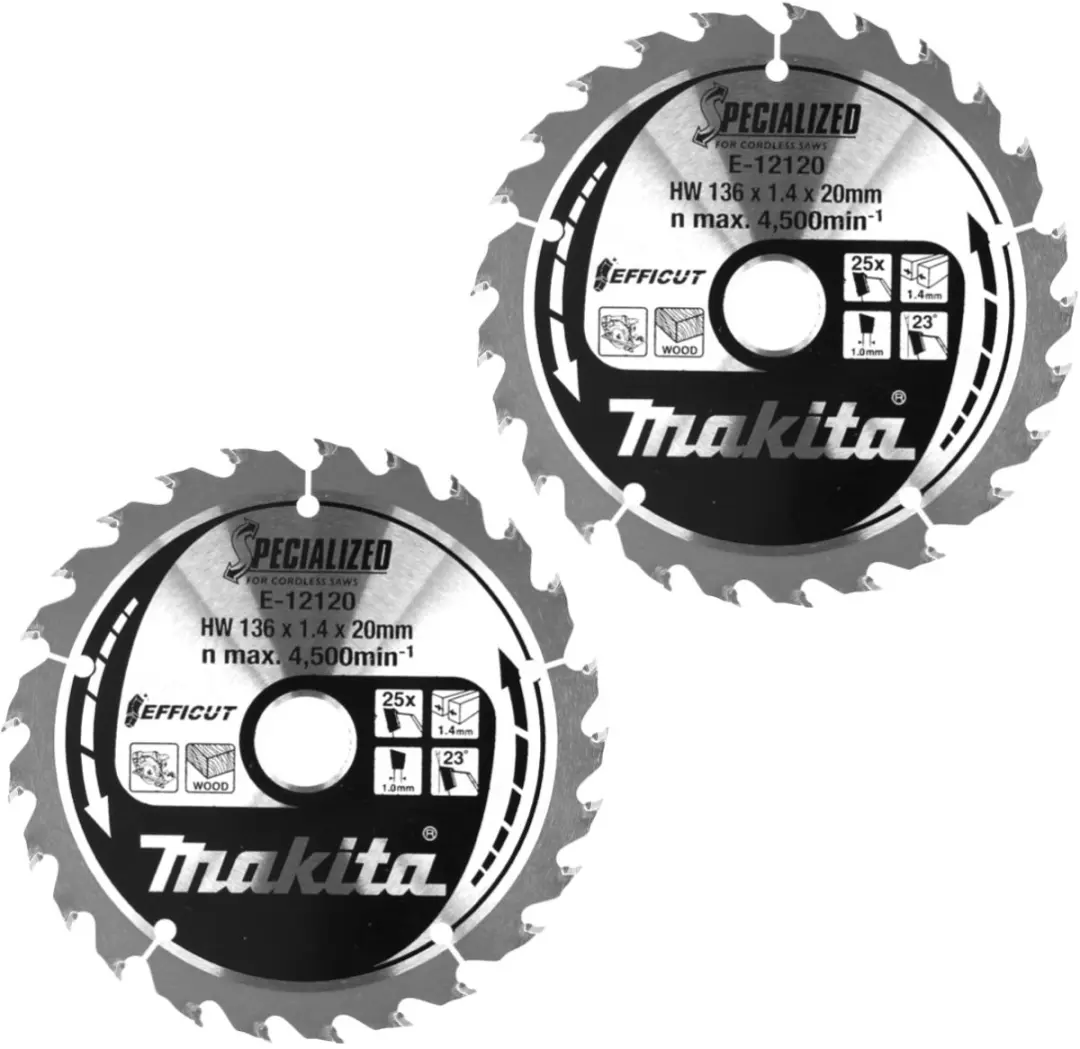 Makita CCM13625E Zaagblad 25 Tanden - 136x1,4x20mm - 2 Stuks