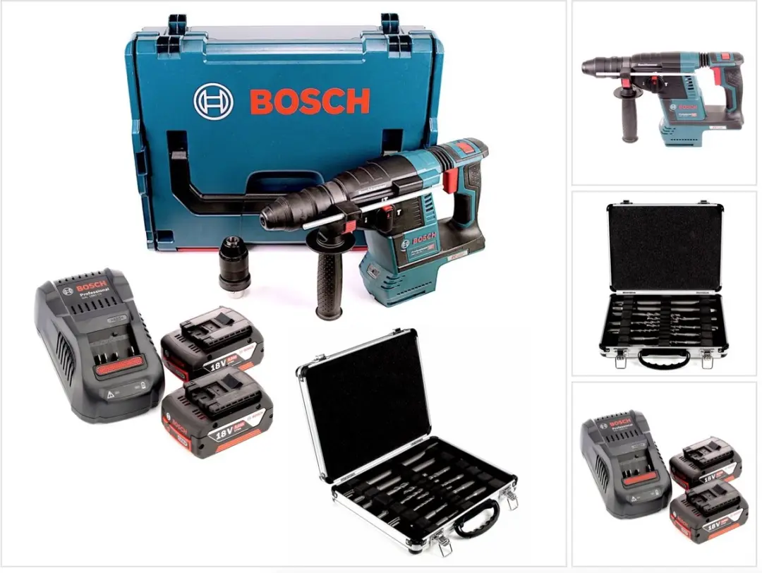 Bosch GBH 18V-26 F accu-boorhamer, borstelloos, SDS-Plus 18V 2,6J + 2x accu’s