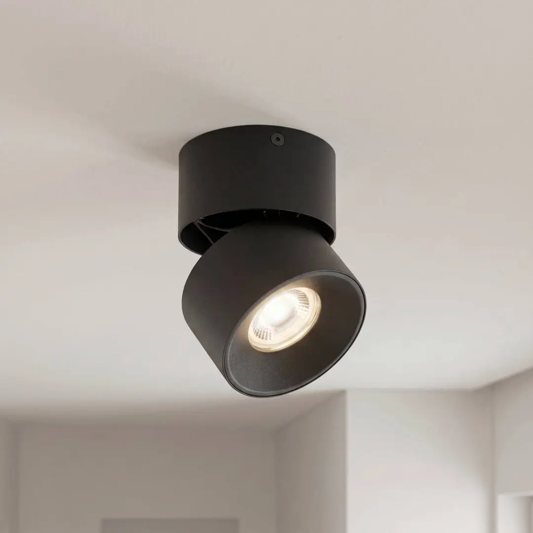PRIOS Downlight 1 Licht GU10 10W - Zwart - afbeelding 5 van 6