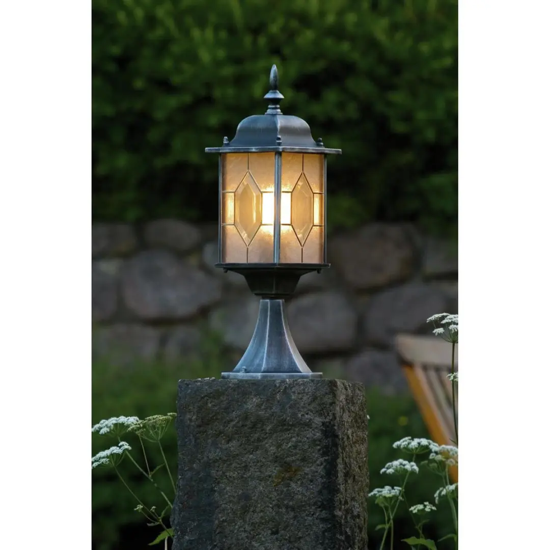 Konstsmide Milano Sokkellamp 51cm - E27 - Zwart/Zilver