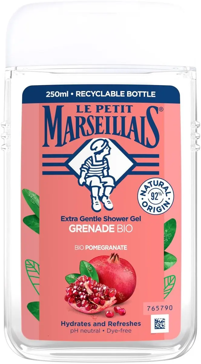 Le Petit Marseillais Gel Douche Extra Doux Grenade BIO, pH neutre pour la peau e