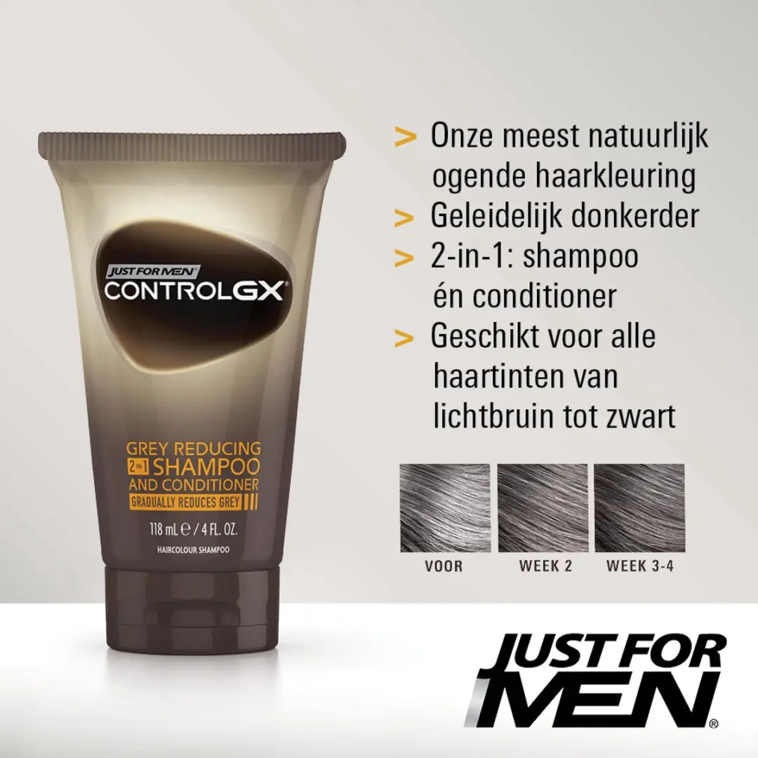 Just For Men Control GX 2-in-1 Kleurshampoo - 118ml - afbeelding 4 van 6