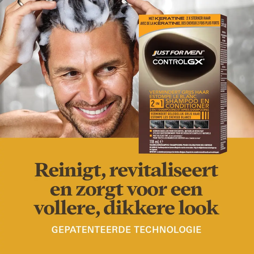 Just For Men Control GX 2-in-1 Kleurshampoo - 118ml - afbeelding 2 van 6