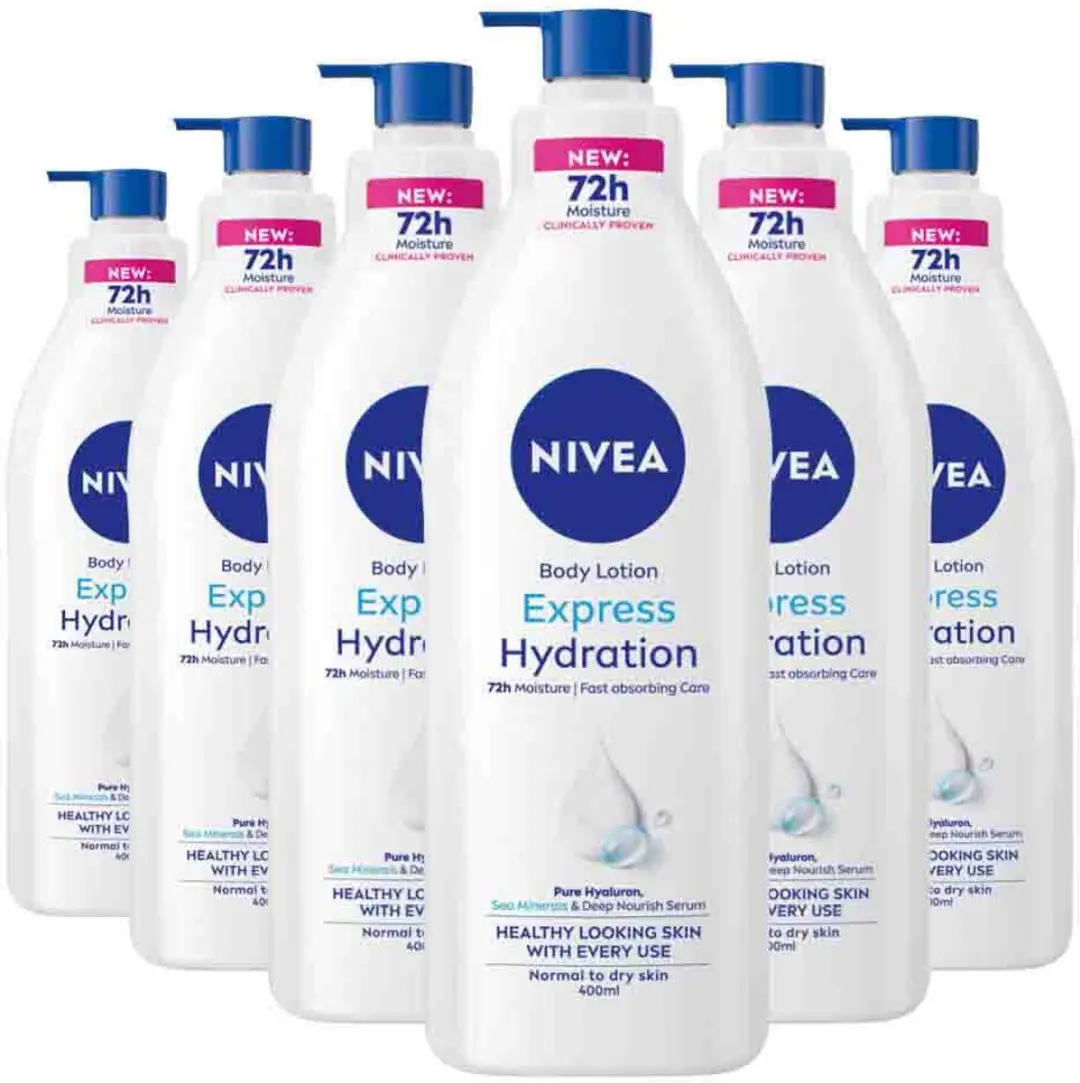 NIVEA Bodylotion Pump Express Hydration 6x400ml