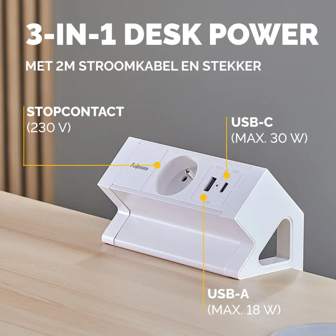 Fellowes contactdoos Power Desk Typ E
