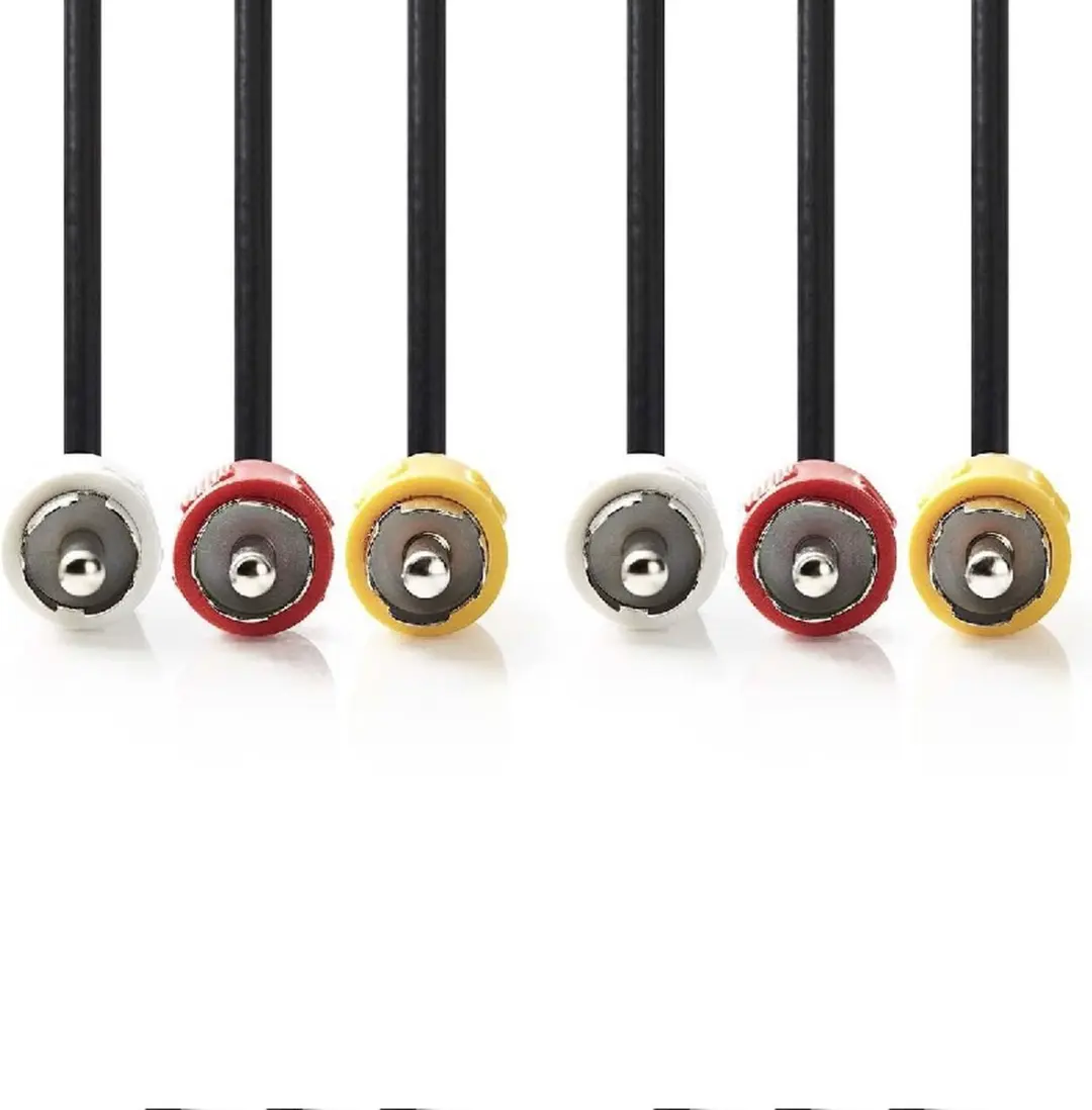 Nedis Composiet Videokabel CVGP24300BK100 - 3x RCA Male - 10m - Zwart