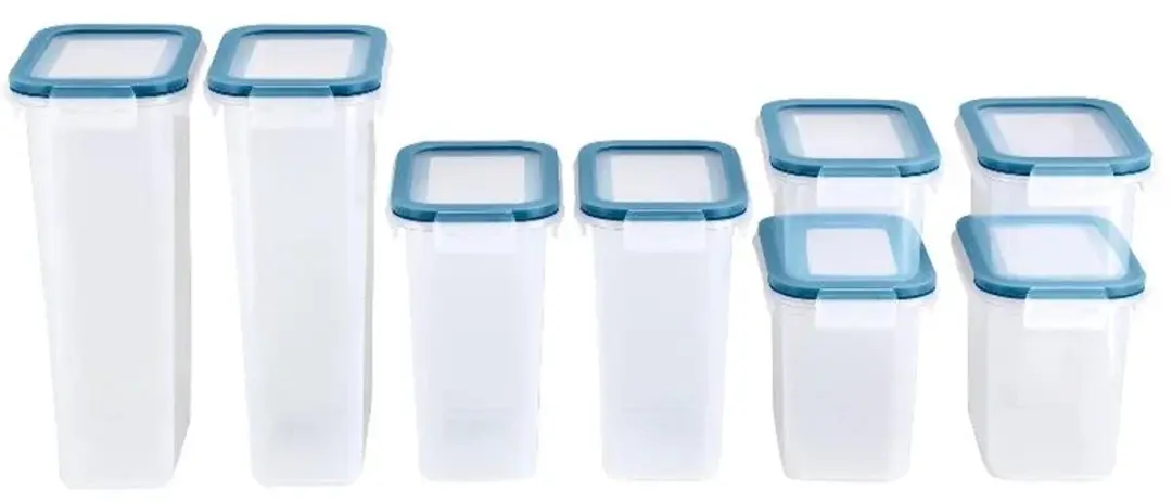 SILVERCREST Vershoudbakjes Set 8-delig - Transparant blauw