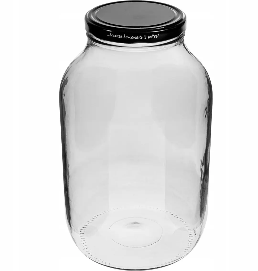 Glazen Pot 4L met Zwarte Deksel ø100mm
