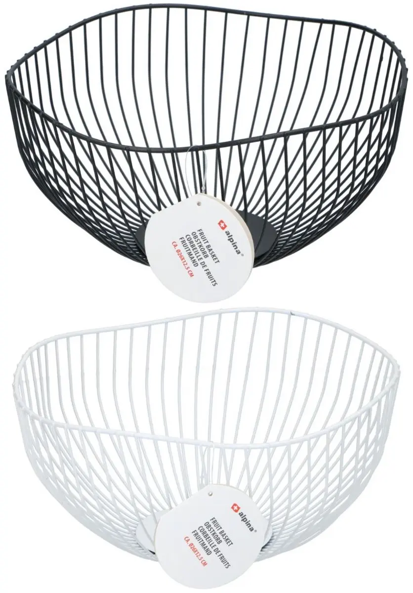 Fruitschaal Ø26cm Zwart/Wit