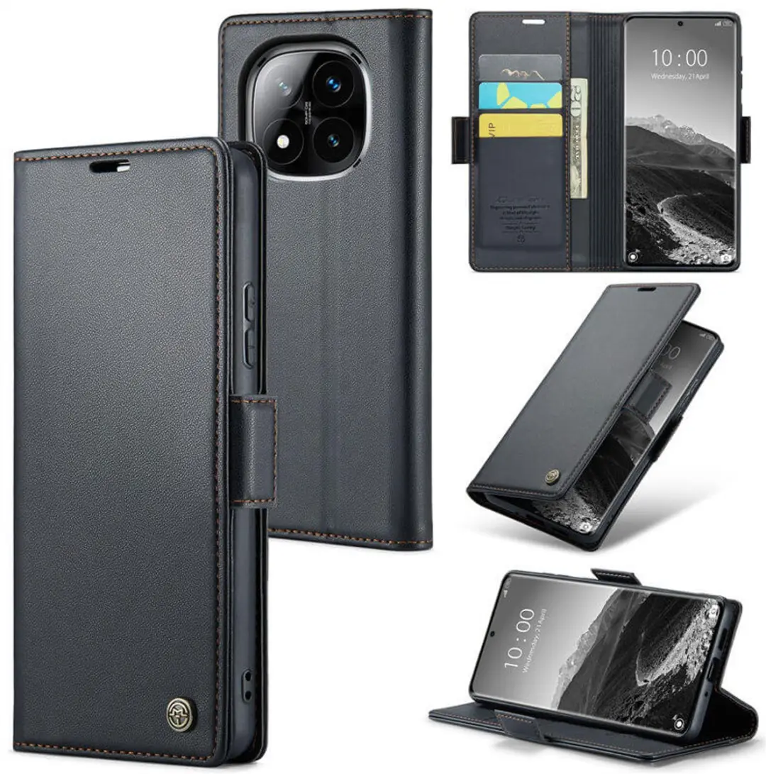 CaseMe Wallet Case met RFID Bescherming en Magneetsluiting voor Xiaomi Redmi Not