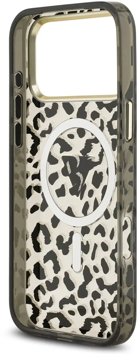 Guess Hoesje iPhone 16 Pro Max - Leopard Glitter - Zwart - 3666339655310 - afbeelding 5 van 6