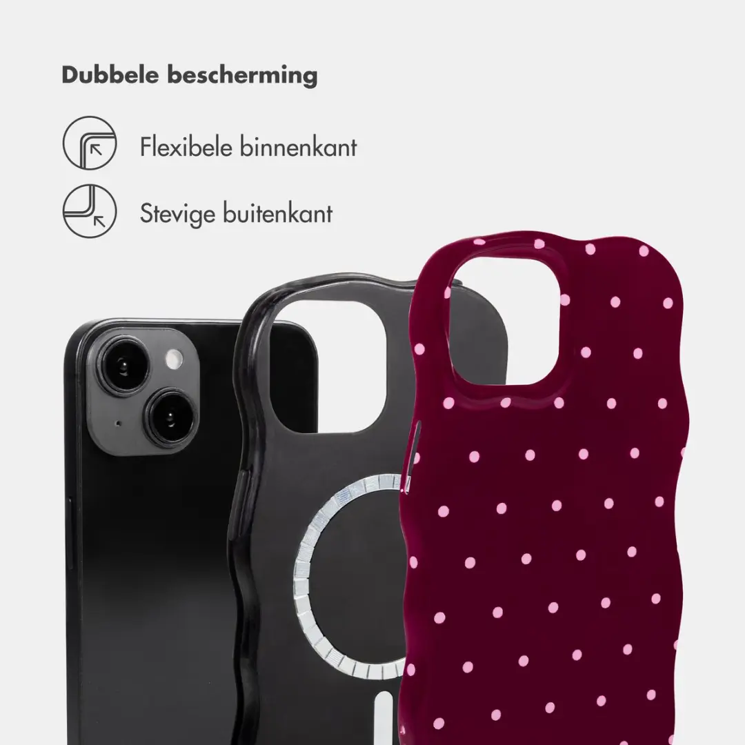 Selencia Hoesje iPhone 14/13 Wavy Backcover - MagSafe - Donkerrood