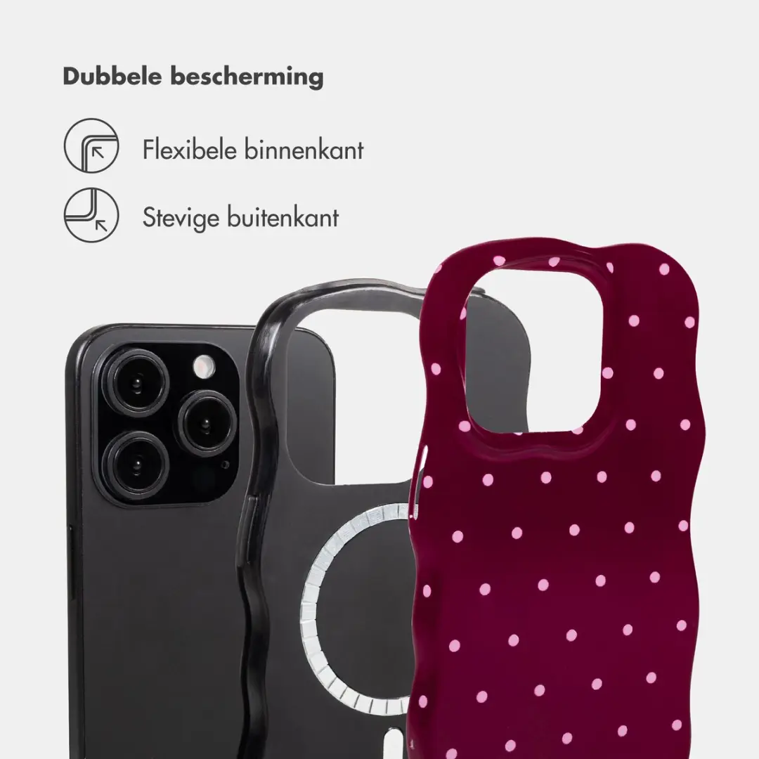 Selencia Hoesje iPhone 15 Pro Wavy Backcover - Donkerrood