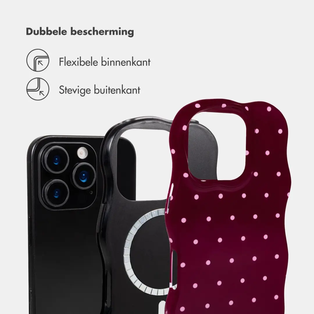 Selencia Hoesje iPhone 16 Pro Wavy Backcover - Donkerrood