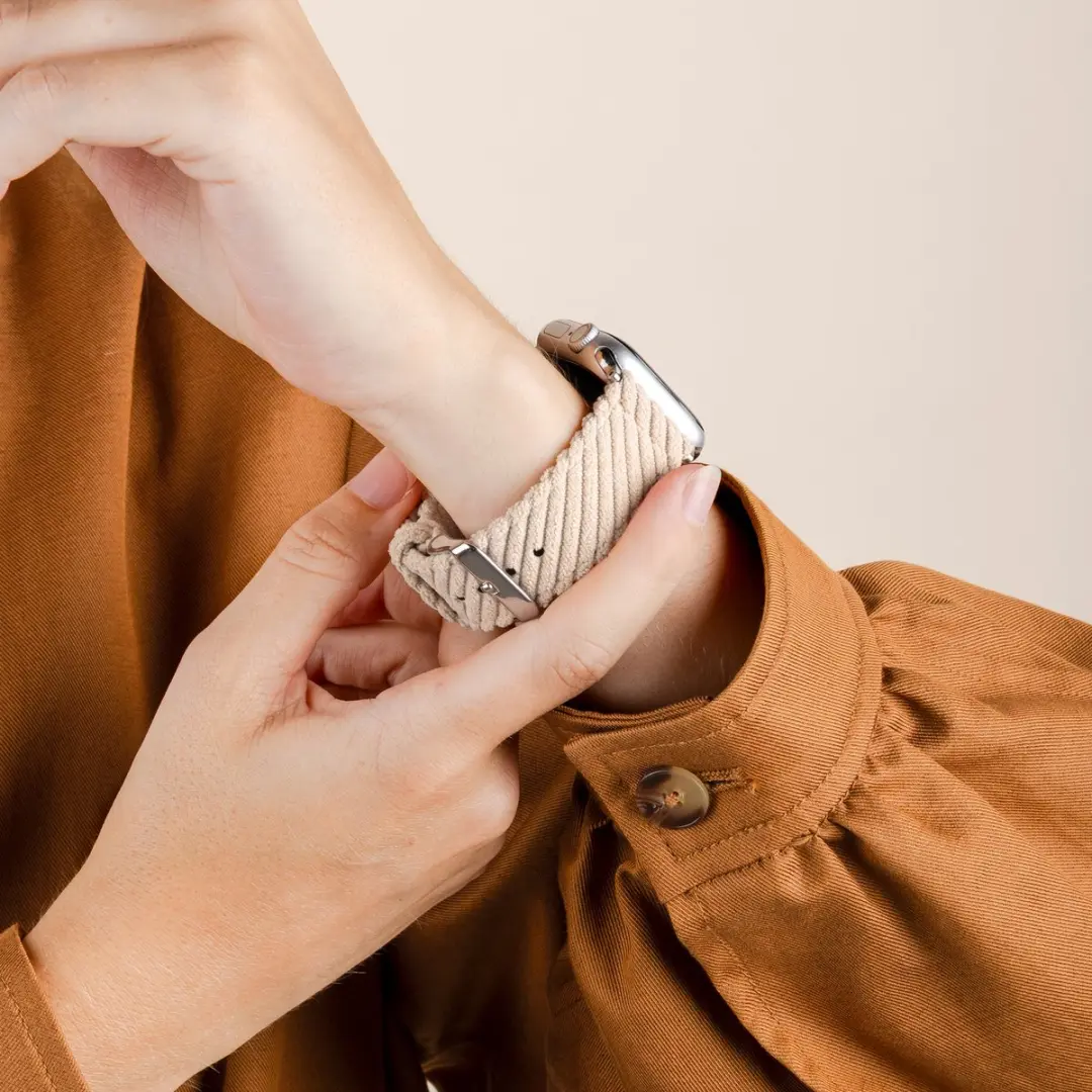 Imoshion Corduroy Bandje Apple Watch 44-49mm - Beige