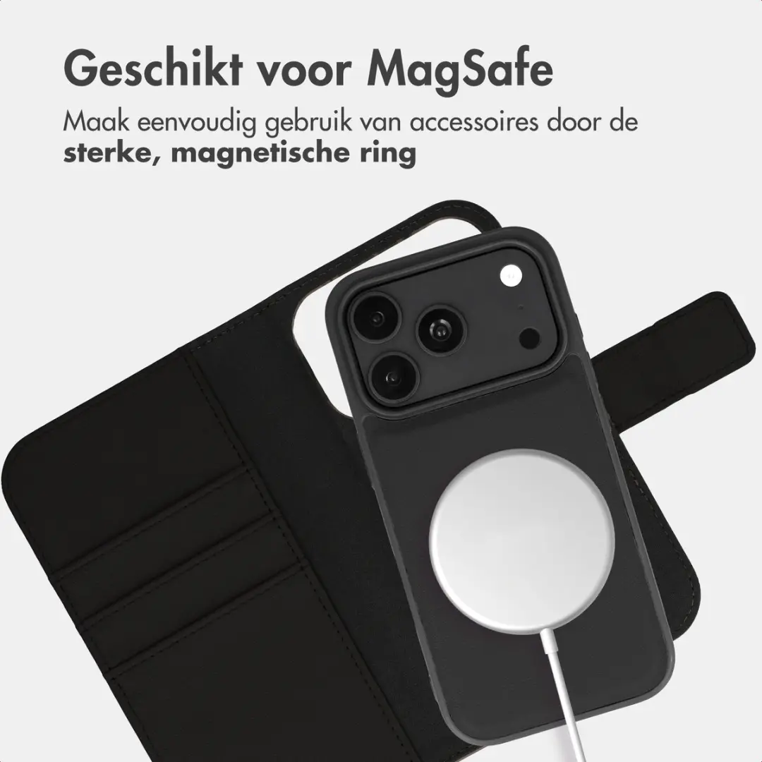 Imoshion iPhone 17 Pro Hoesje 2-in-1 Bookcase - 3 Pasjes - Zwart