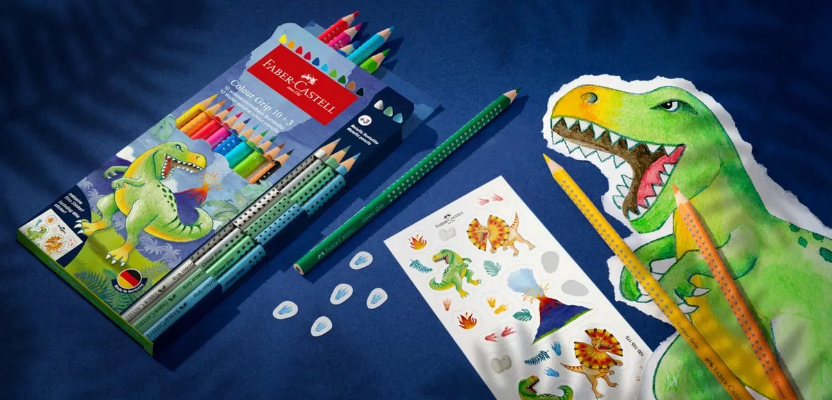Faber-Castell Grip Dino Potloden - 13 Stuks - Assorti