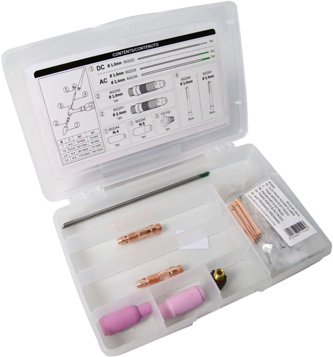 Toebehoren set TIG-toorts