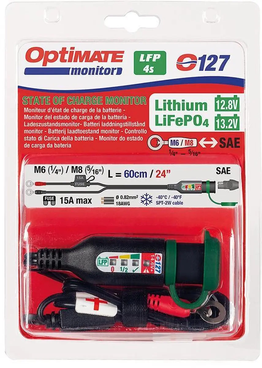 Tecmate OptiMate O-127 Accu-Monitor - 12.8V/13.2V - SAE-Connector