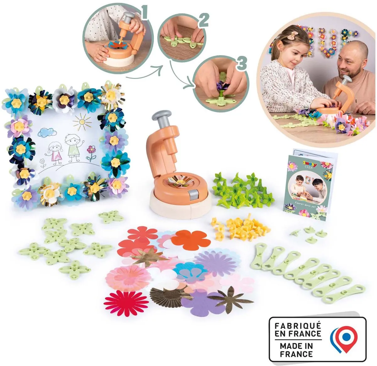 Smoby bloemen decoratieset creatief speelgoed 200-delig voor kinderen.