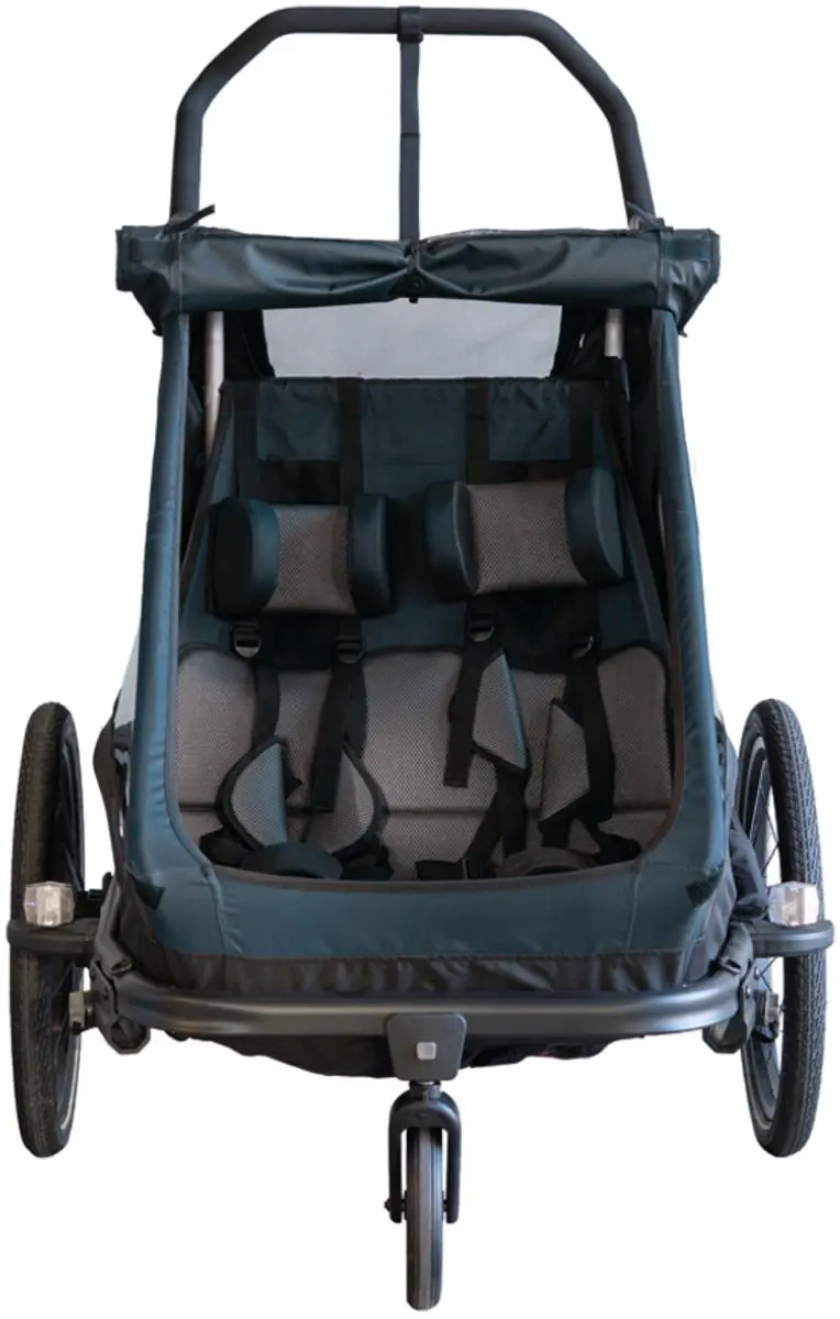XLC Duo T Fietskar 3-in-1 - 2 Kinderen - Petrol/Lilac