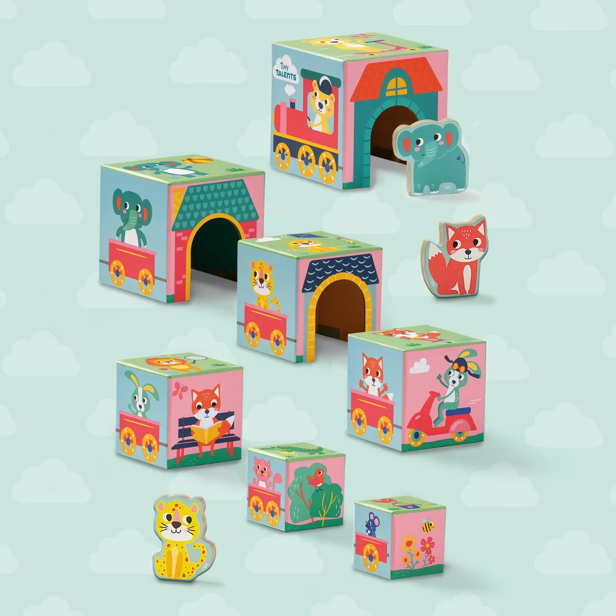 SES Creative Tiny Talents Stapelblokken Dieren - 10 Stuks