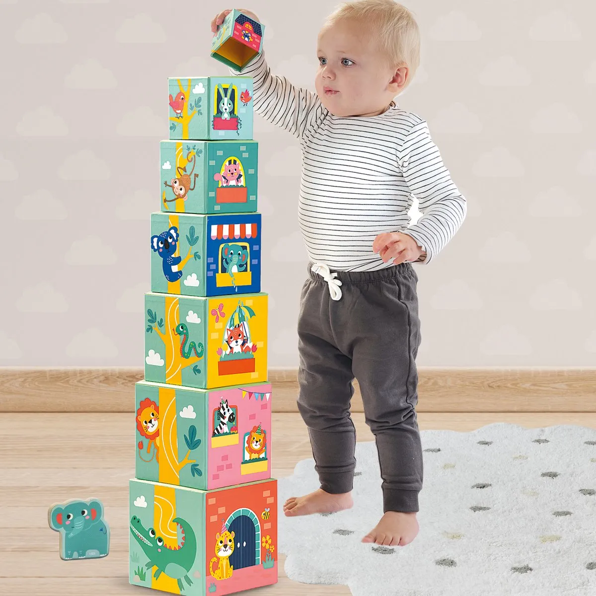 SES Creative Tiny Talents Stapelblokken Dieren - 10 Stuks