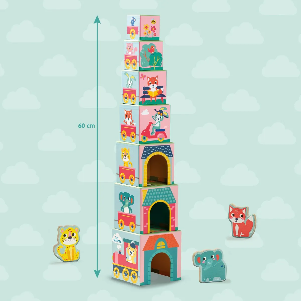 SES Creative Tiny Talents Stapelblokken Dieren - 10 Stuks