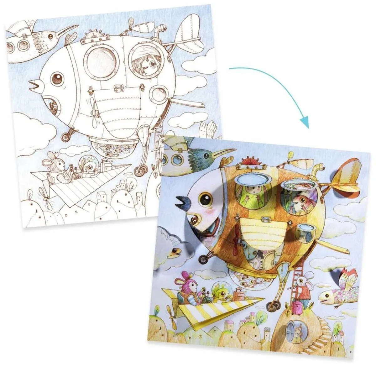 Djeco Le Voyage de Malo Houten Speelgoed - Multicolor