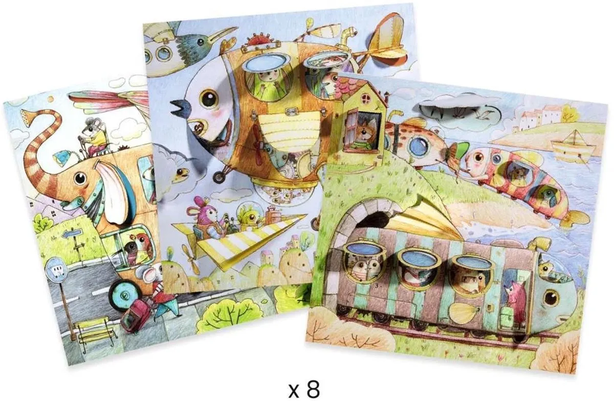 Djeco Le Voyage de Malo Houten Speelgoed - Multicolor
