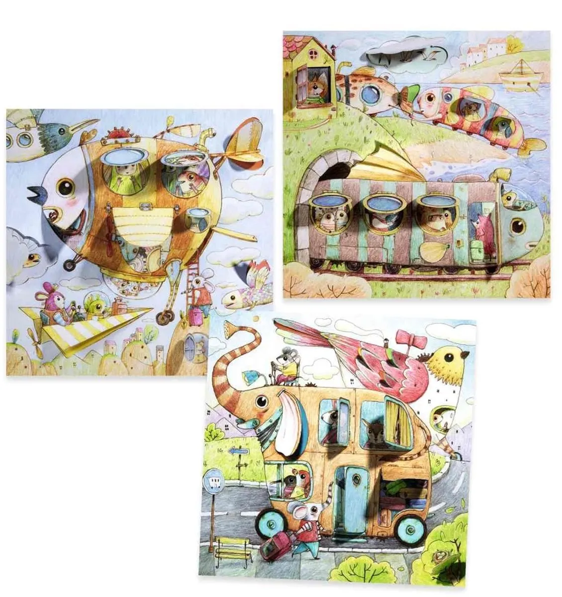 Djeco Le Voyage de Malo Houten Speelgoed - Multicolor