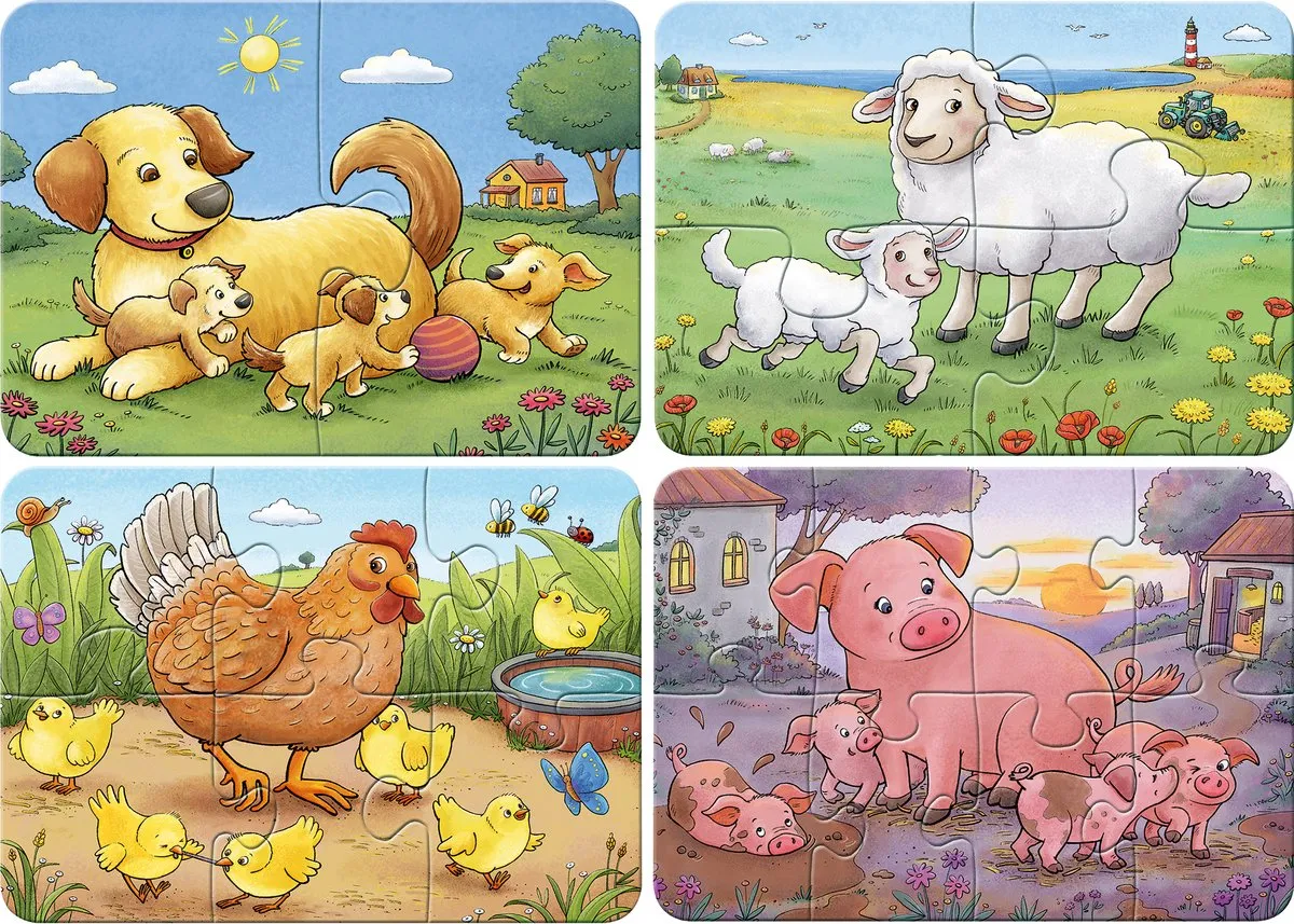 Ravensburger Boerderijdierfamilies My First Puzzels 22-delig - 20 Stuks