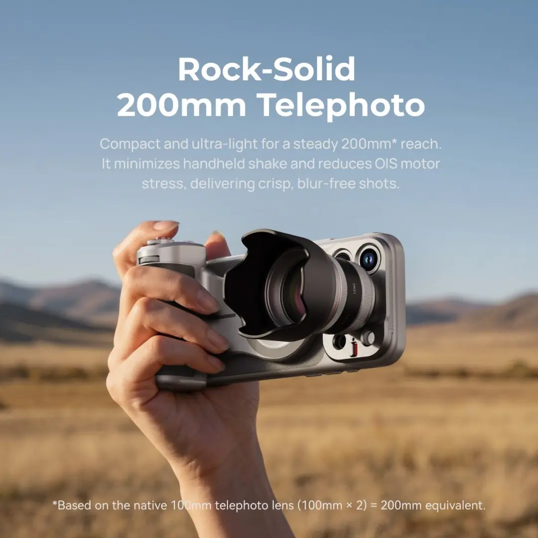 Telesin Master Lens 2X Tele P5-FLT-014-TIP - iPhone 17 Pro - Grijs