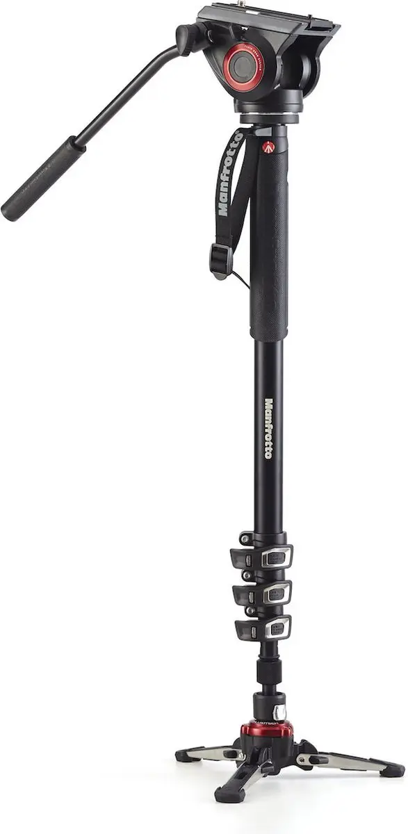 Manfrotto Xpro MVH500 Video Monopod - 4 Secties - Zwart