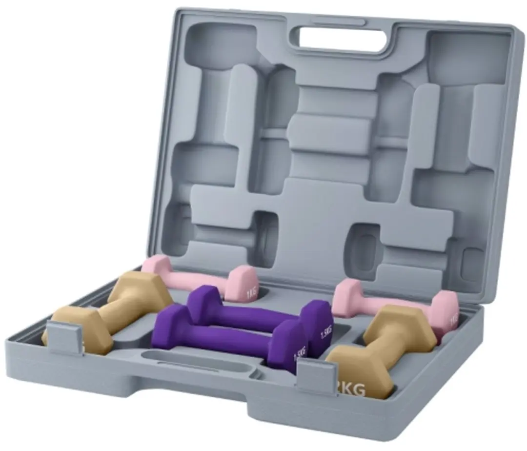 SPORTNOW halterset, set van 6 halters met gewichten, stalen halterset, 1 kg, 1,5