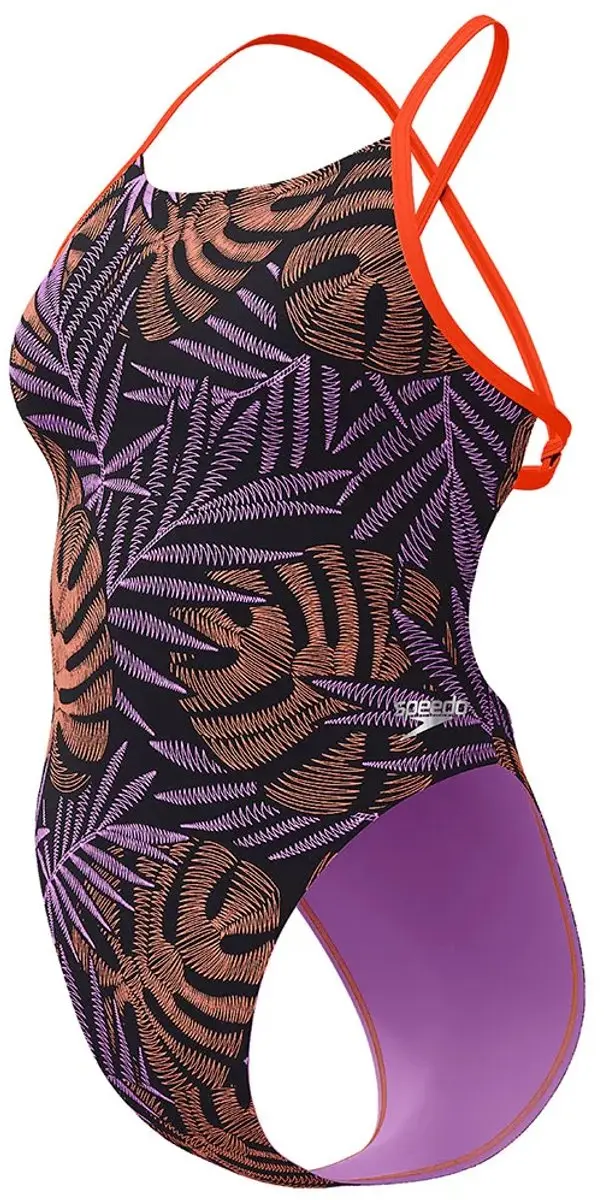 Speedo Allover Digital Tie Back Zwemkleding 28 - Zwart - afbeelding 4 van 4