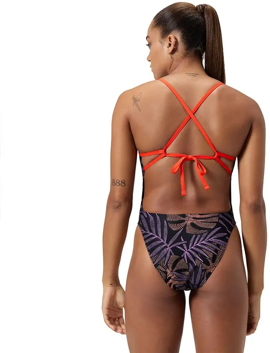 Speedo Allover Digital Tie Back Zwemkleding 28 - Zwart - afbeelding 2 van 4