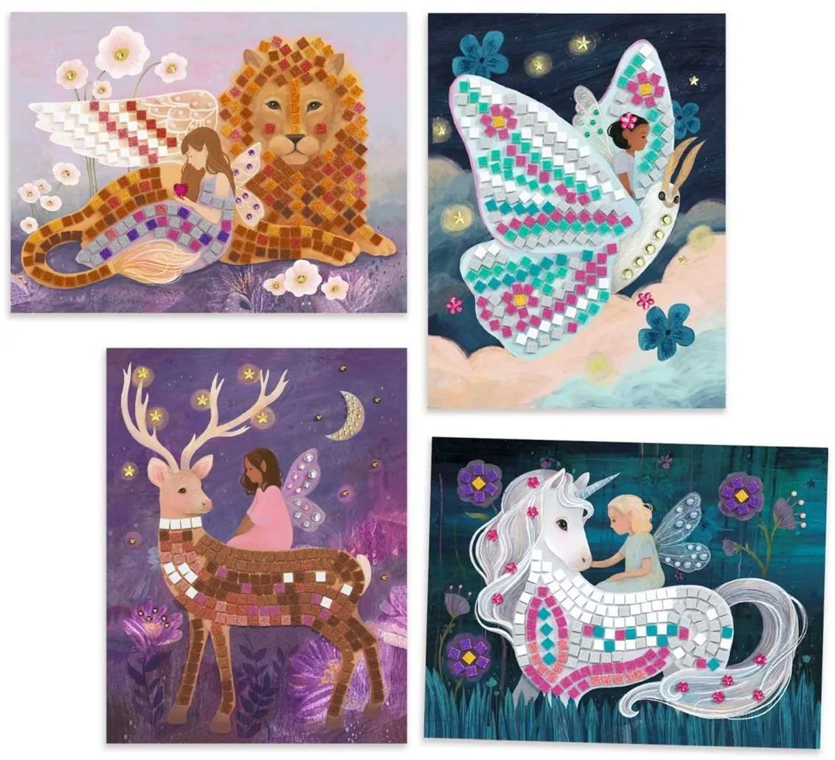 Djeco The Enchanted World Mozaïek Knutselset - 4 Stuks