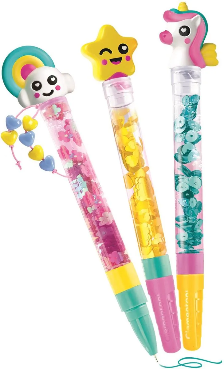 Clementoni iDea Glitterpennen Knutselpakket - 3 Stuks Multicolor